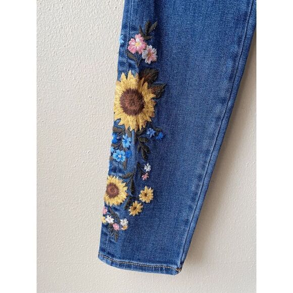 Driftwood Jackie High Rise Skinny Jean Falling Sunflower Women's Waist Size 25 - Picture 4 of 4